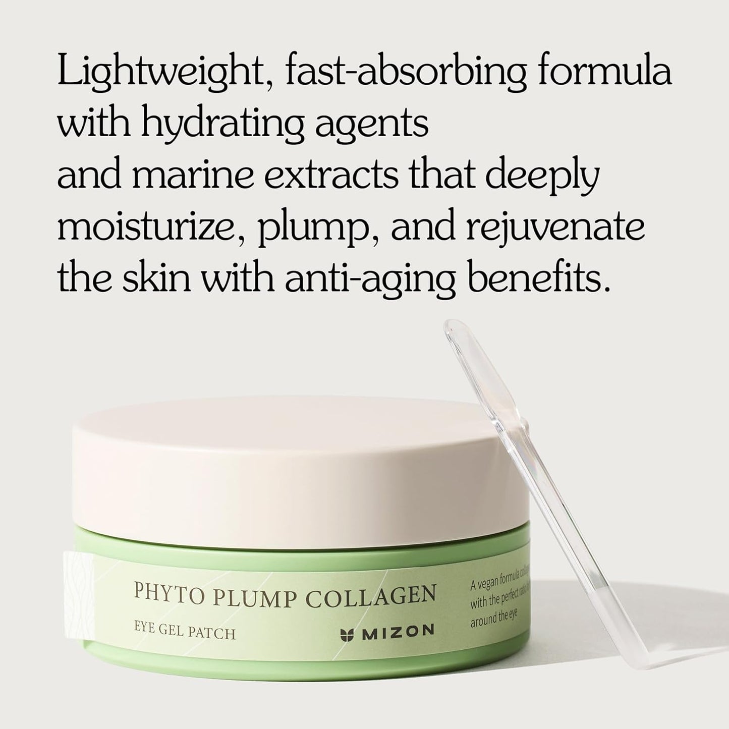 MIZON Phyto Plump Collagen Eye Gel Patch with Moringa, Triple Hyaluronic Acid, and Botanical Extracts for Brightening, Hydration, and Elasticity – 60pcs – Improves Vitality and Glow