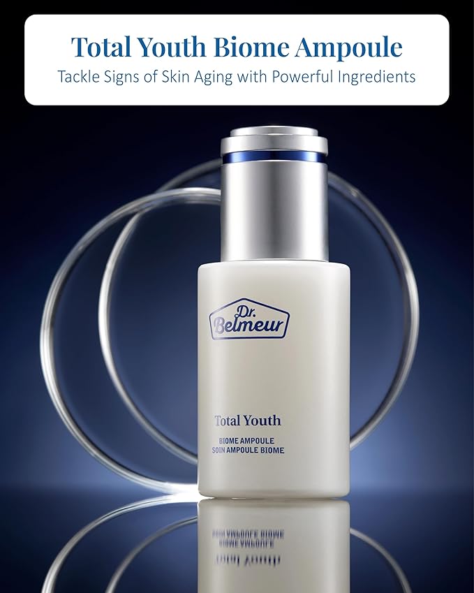 Total Youth Biome Ampoule (1.2fl oz) - Premium Serum for Wrinkles, Elasticity & Hydration. Korean Skin Care by LG Beauty. Collagen, Panthenol, Niacinamide, Licorice.