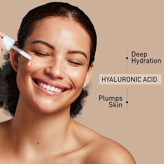 Hydrating Lycopene Tomato and Hyaluronic Acid Serum for Face and Neck, Olive Squalane and Moringa Skincare for Smooth Skin, Lightweight and Non-Greasy Formula for All Skin Types