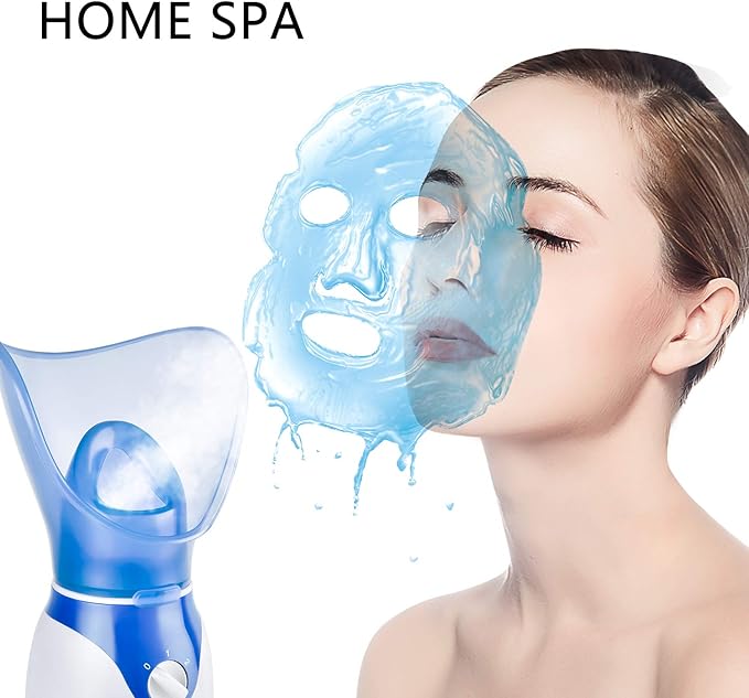 Face Steamer for Facial Deep Cleaning, Facial Steamer for Face, 2 Modes Facial Steamer for Unclogs Pores, Hydrating, Blue(Include Blackhead Remover Kit, Mask Brush, Headband)