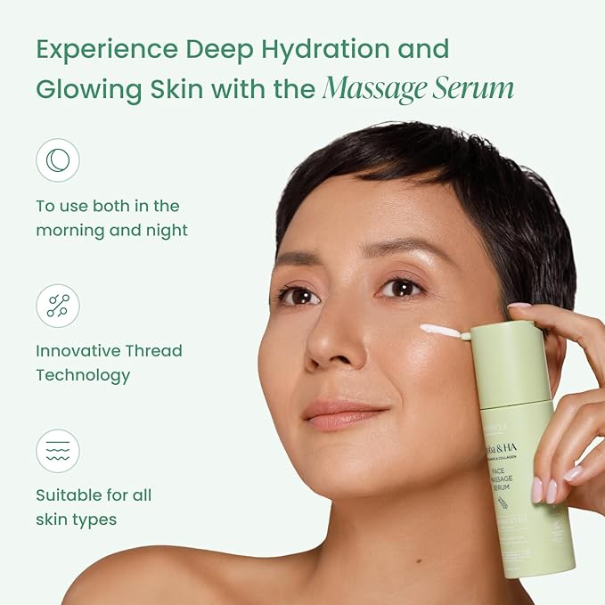 PLANTIFIQUE Massage Ritual Set: Premium Certified Jade Gua Sha + Jojoba Oil & HA Serum Skin Care Set, Birthday Gifts for Women, Teens, Mom, Brides