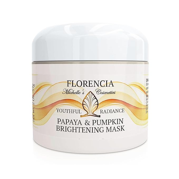 Florencia Papaya & Pumpkin Brightening Mask - Exfoliating Facial Mask for Soft, Smooth Skin - Removes Impurities, Brightens Complexion - Natural & Gentle, 2 oz