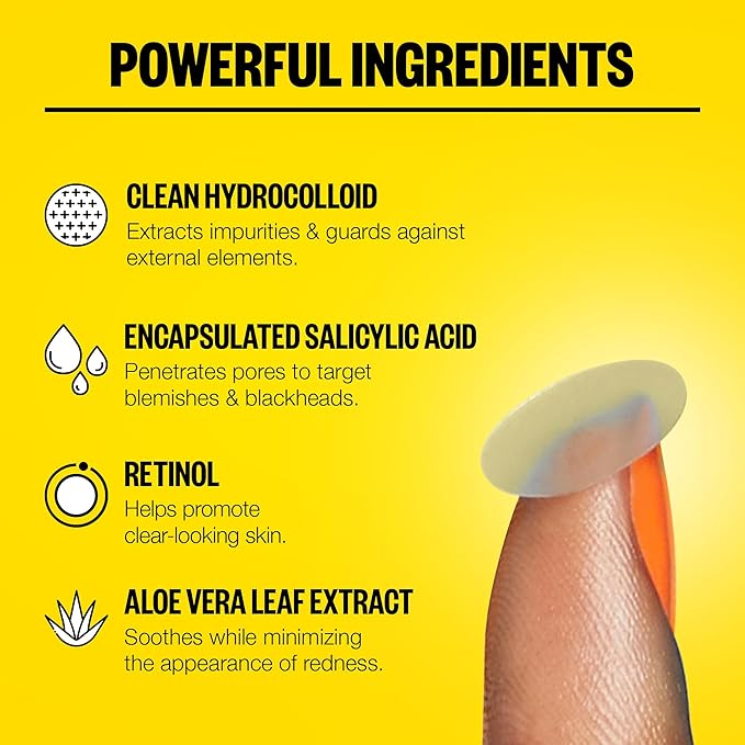 PEACE OUT Acne Day Dot, Sheer Acne Healing Dots, Virtually Invisible Wear, Hydrocolloid Pimple Patches Helps Clear Blemishes Quickly with Encapsulated Salicylic Acid, Retinol & Aloe Vera, 40 dots