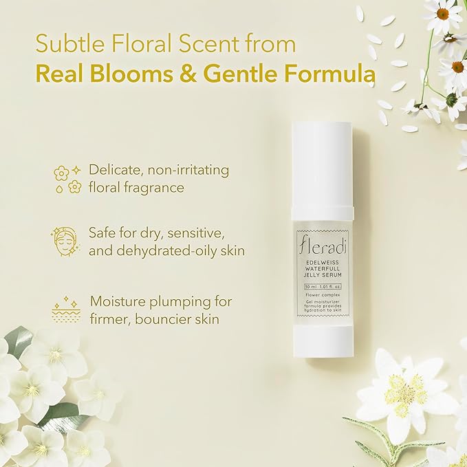 Edelweiss Essence: 30% Flower Extract Jelly Serum - Non-Sticky Hydration, Crafted by Renowned Korean Skincare Experts