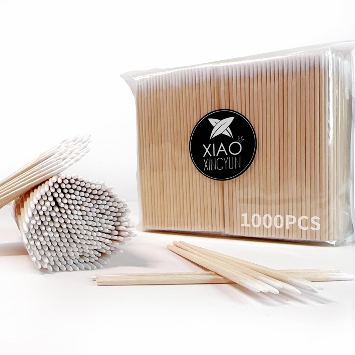 1000PCS Pointed Cotton Swabs - Precision Tip Cotton Swabs - 4 Inch Microblading Cotton Swabs - Microblading Cotton Buds for Eyebrow Eyelash Extensions, Makeup, Nails, Tattoo Permanent Supplies, Craft