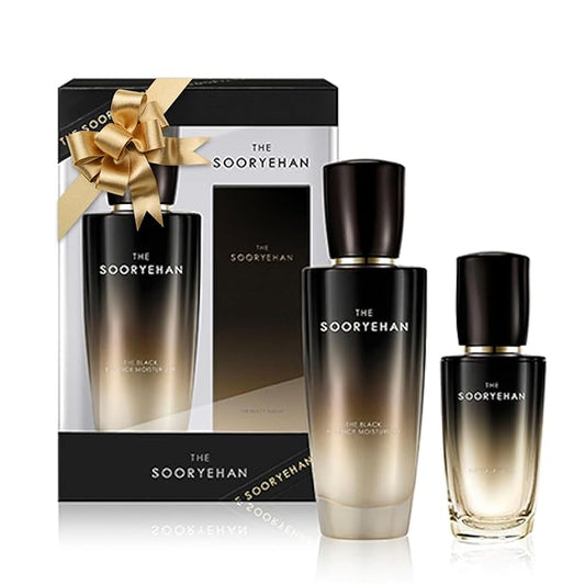 Sooryehan THE BLACK SKINCARE SET (160ml / 5.41 Fl Oz) - Korean Skincare Gift Set, Luxury Premium High-end by LG BEAUTY. Advanced Next Generation Bio Moisturizer & Serum.