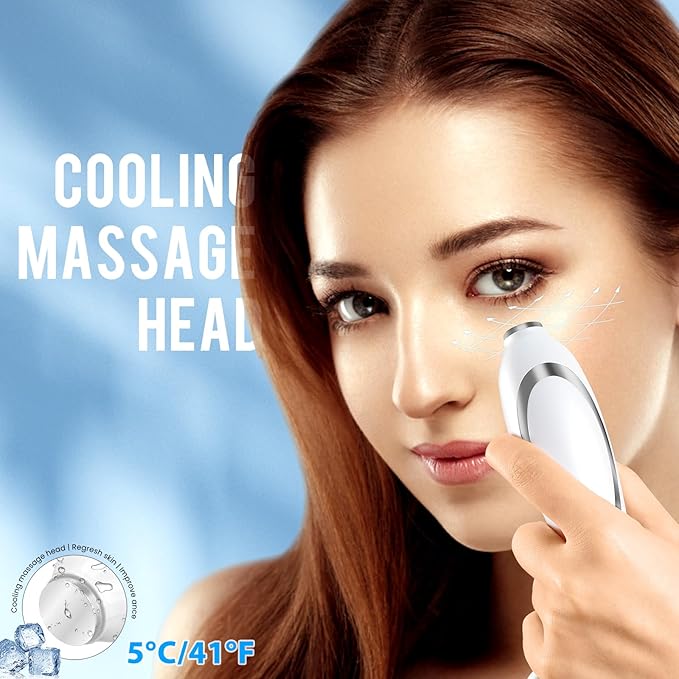 Red light therapy for face,Facial Massager,skin Care Tool,for Anti-Aging, at home,Lifting and Tightening Sagging Skin (Pearl White)