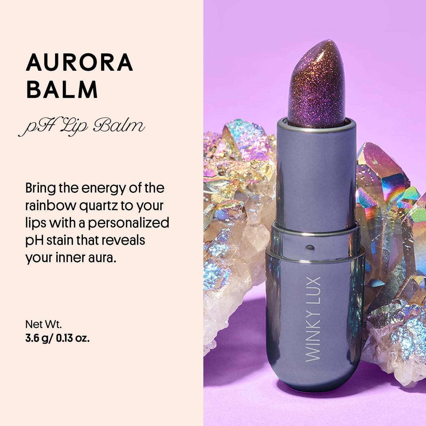 Winky Lux Aurora Glimmer Balm – Nourishing pH Lip Balm with Color Changing Mauve Tint, Hydrating Ceramides Soften and Hydrates Lips, Coconut Scent