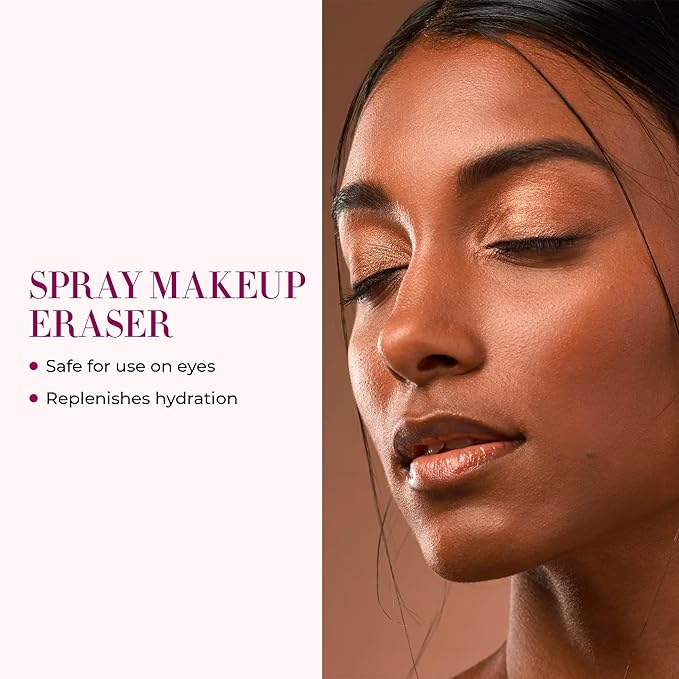 LUMINESS Airbrush Spray Makeup Eraser & Makeup Remover Cloth Set - Eye Makeup Remover Spray with Reusable & Eco-Friendly Makeup Washcloths for Face - Gentle Make Up Remover for Soft Skin