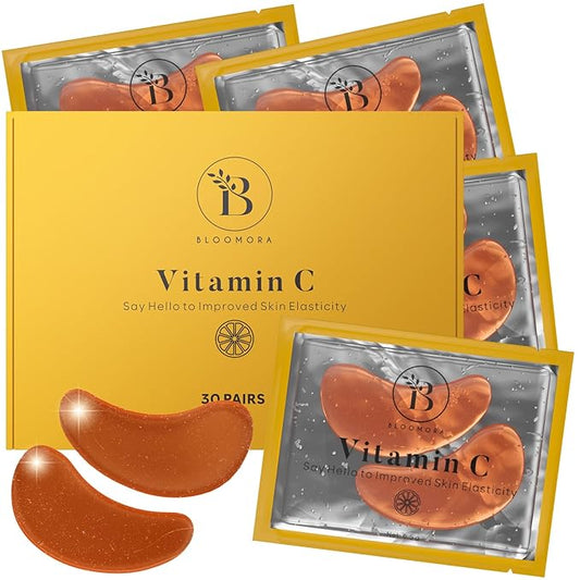 Vitamin C Under Eye Patches (30 Pairs), Under Eye Mask for Puffy Eyes, Appearance of Dark Circles, Smoothing & Hydration, Self Care & Skincare Gifts for Women, Patch Yeux