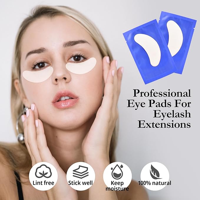 50 Pairs Under Eye Patches, Eye Gel Pads, Eyelash Extension Eye Pads for DIY Lash Extension Supplies, Eyelash Extension (50 Pairs, Blue)