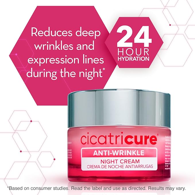 Cicatricure Anti-Wrinkle Night Face Cream: Intensive Overnight Aging Care, Moisturizes & Reduces Fine Lines, Advanced Anti-Aging Formula, 3-Pack, 1.7 oz Each