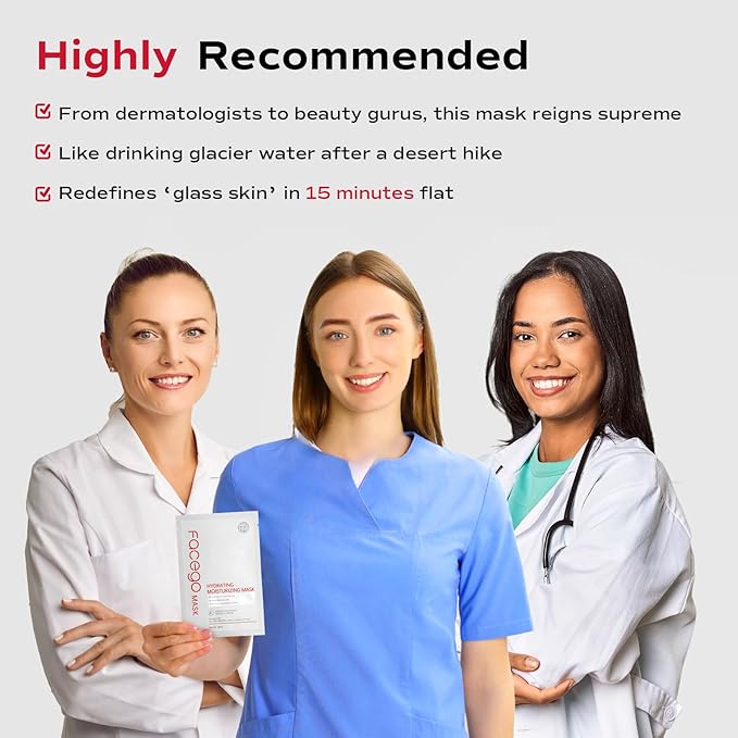 Collagen Face Mask - Hydrating & Moisturizing Sheet Mask with Natural Centella Asiatica for Soothing Skincare, Deeply Nourishing Dry Skin 4-Count