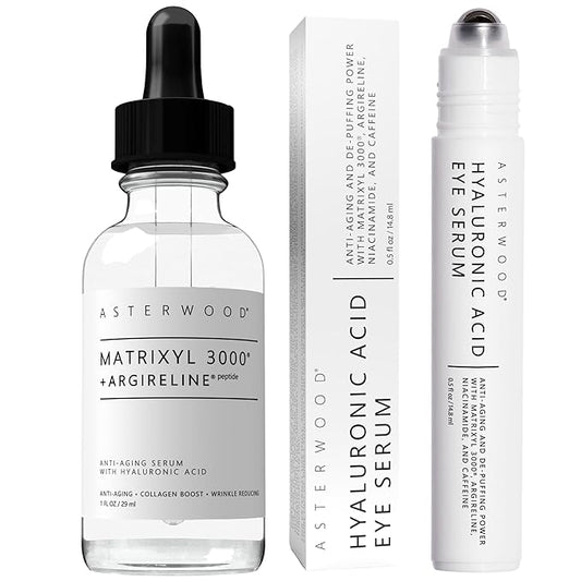 Asterwood Matrixyl 3000 with Argireline Serum 1 oz + Hyaluronic Acid Eye Serum