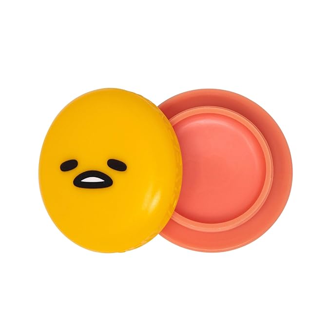 The Crème Shop x Gudetama Macaron Lip Balm, Korean Lip Balm with Shea Butter and Vitamin E - Peach Gummies