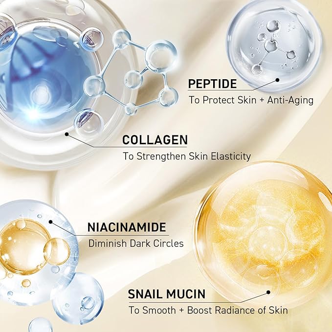 CITYGOO Eye Cream For Dark Circles: Eye Puffiness Under Eye Bags Treatment - Anti-Wrinkle (Snail Eye Stick 1 Count)