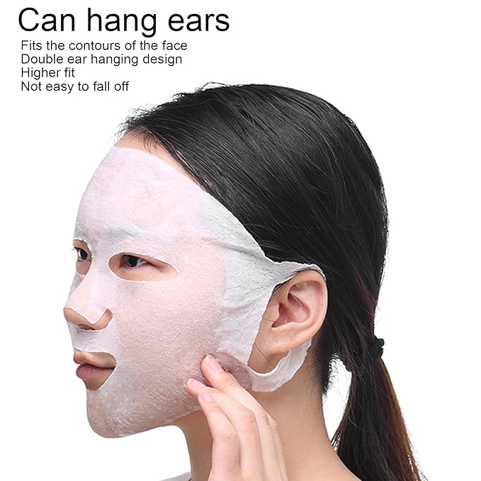 ZJchao Facial Mask Paper, 100 Pcs DIY Facial Mask Sheet DIY Layout Dry Facial Mask Paper Diy Cotton Face Mask Paper Paper Facial Mask for Facial Retention Skincare Cotton Mask Paper Spa