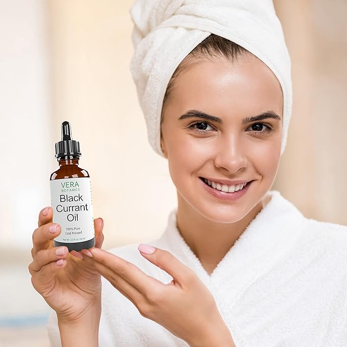 BLACK CURRANT OIL 100% Pure & Natural, Unrefined, Cold-Pressed For Face, Dry Skin, Nails, Lips, Body & Hair - Reduce Hair Breakage