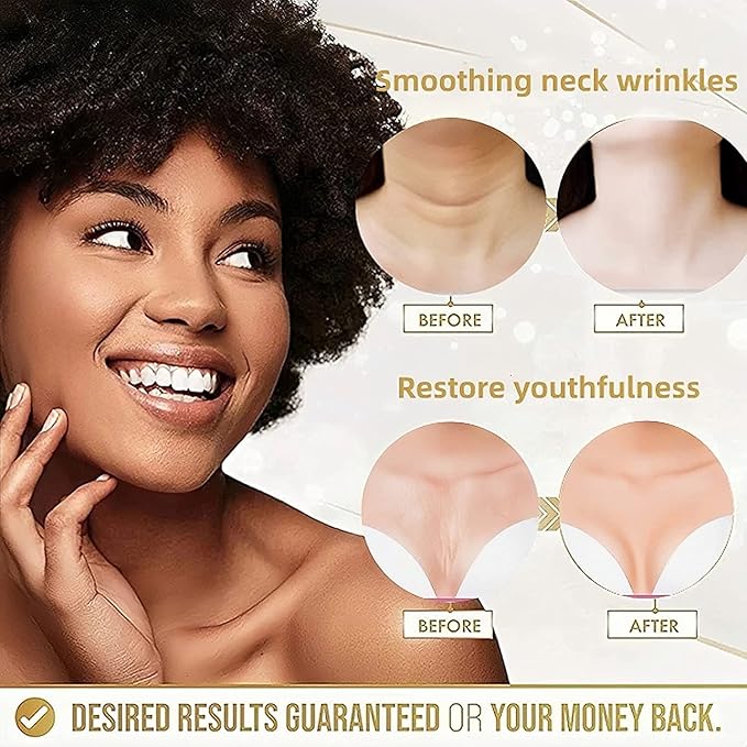 Neck wrinkle patches - chest & Neck wrinkle Treatment - silicone patches for wrinkle 4 pcs - Reusable Grade Anti-Ageing chest wrinkle Pad