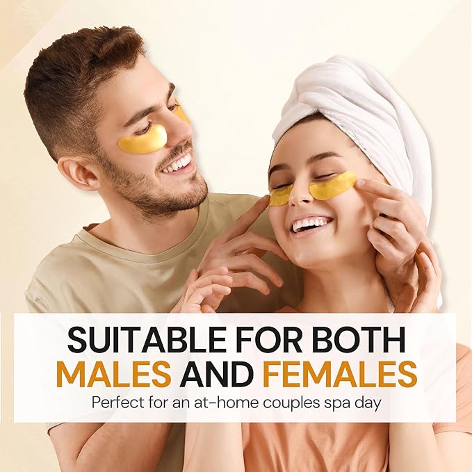 Under Eye Patches, 10 Pairs Gold Collagen Eye Gels Mask, Reduce Dark Circles, Wrinkles Puffy & Bags, Anti-aging Moisturizing Eye Mask by KUTDEP