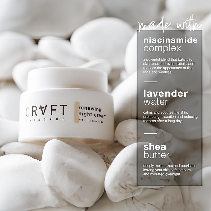 Hair Craft Co. Night Cream Moisturizer for Face 1.5oz – Hydrating for Face Anti-Aging, Wrinkle Prevention, & Nighttime Skin Renewal - 30 Day Supply