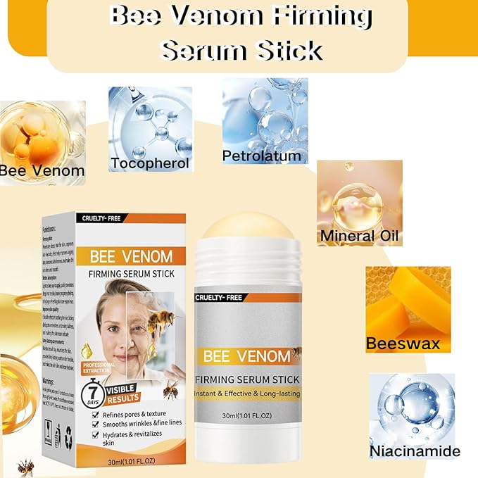 2PCS Bo-tox Bee Venom Firming Serum Stick,Retinol Firming Serum Stick, Hydrates Nourishes Skin Bee Venom Cream For Face and Body
