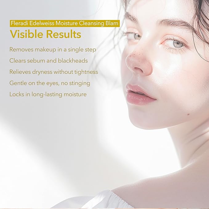 Edelweiss Cleansing Balm – Vegan Makeup Remover and Face Cleanser with Natural Flower Extracts. Korean Skincare, No Parabens or Sulfates (3.38 fl oz)