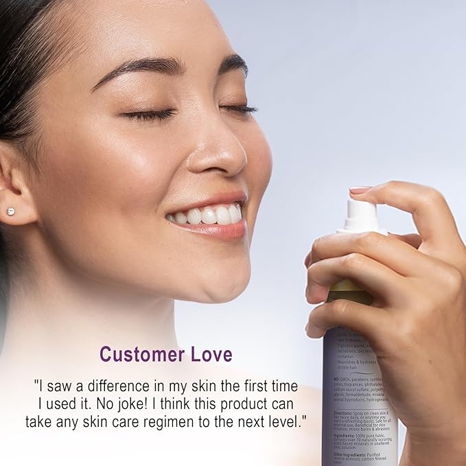 Vital Earth Fulvic Mineral Facial Mist, Travel-Friendly – Anti-Aging Face & Hair Spray for Cellular Renewal & Hydration, 3.4 Oz