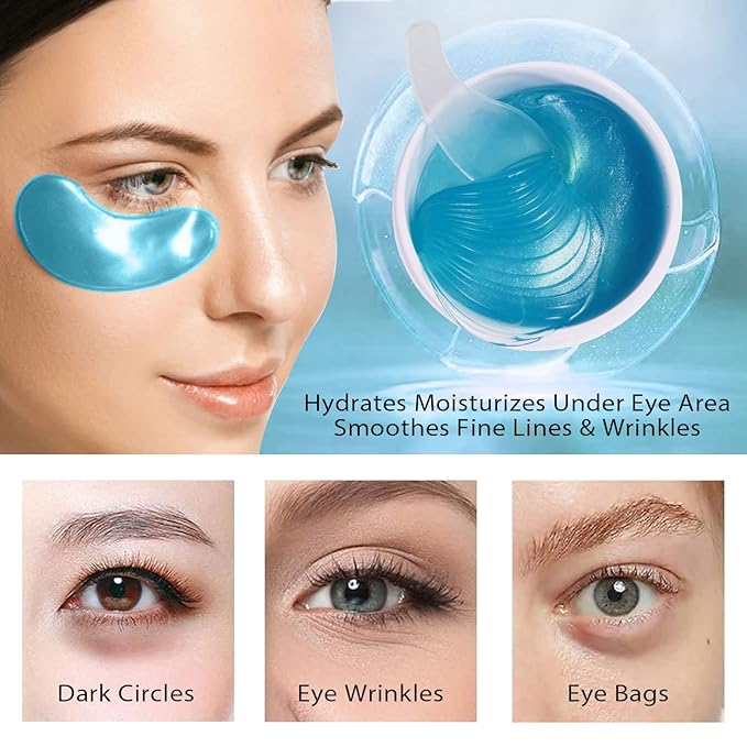 Hydrogel Eye Patches,Hydrogel Under Eye Masks for Dark Circles,Anti Wrinkle Treatment,Under Eye Gel Pads,Eye Mask for Puffy Eyes, Skincare,Hydrating | 60 Pieces/30 Pairs