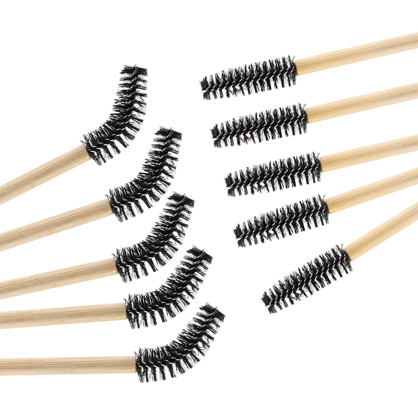 Tbestmax 300 Disposable Mascara Wands Eyelash Brush Spoolies for Eye Lash Extension Eyebrow Bamboo Stick Black