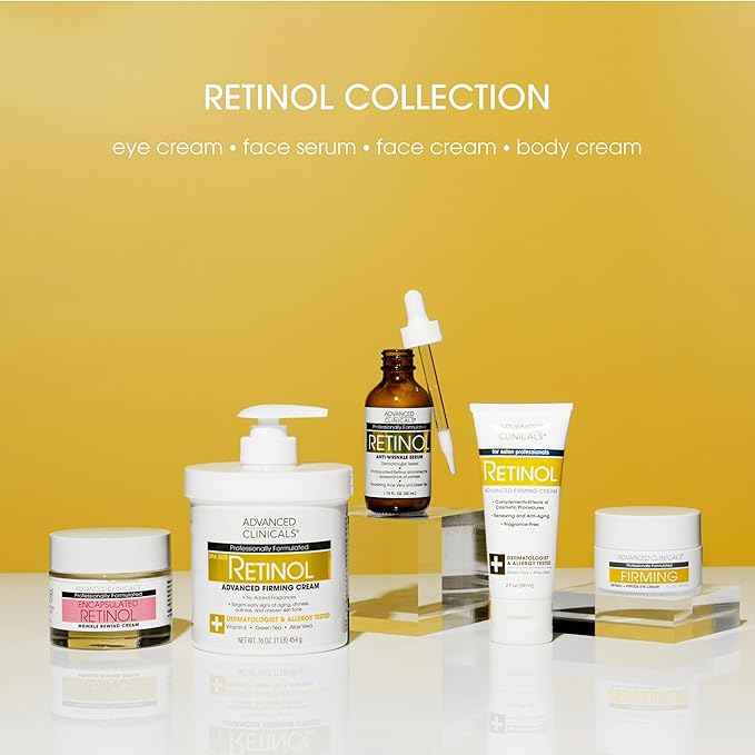 Advanced Clinicals Retinol Serum For Face | Visible Anti Aging Retinol Serum Skin Care Face Moisturizer With Vitamin E Helps Improve Look Of Wrinkles, Fine Lines, & Uneven Skin Tone, 1.75 Fl Oz