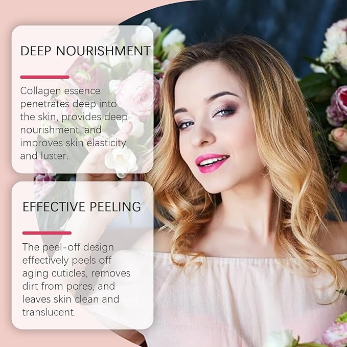 Collagen Night Wrapping Mask,Overnight Peel Off Hydrolyzed Collagen Facial Mask,Hydrates and Tightens Skin,Elasticity & Hydration Care 2.54 fl.oz(Brush Included)