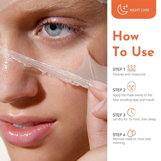 Turmeric Collagen Night Wrapping Mask | Hydrating & Firming Peel-Off Facial Care with Hydrolyzed Collagen | Refines Texture & Supports Elasticity | For All Skin Types | 2.61 fl.oz