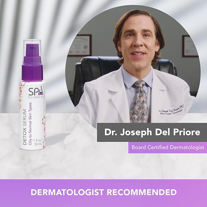 Spa Sciences - Detox Serum - Made in the USA - With Niacinamide, Zinc, Zeolite - Rejuvenate, Smooth - Vegan - For All Skin Types - 1.1oz