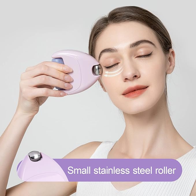 RHOS Ice Roller for Face & Eye - Portable Mini Ice Roller with Case for Travel, Reduces Puffiness & Migraine Pain, Women's Gift (Pink)