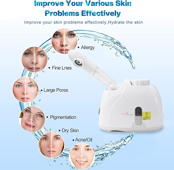 Facial Steamers with 360 Rotatable Sprayer, Face Steamer for Facial Deep Cleaning, Hot Mist Humidifier for Face Spa Sinuses Moisturizing, Home or Salon Use