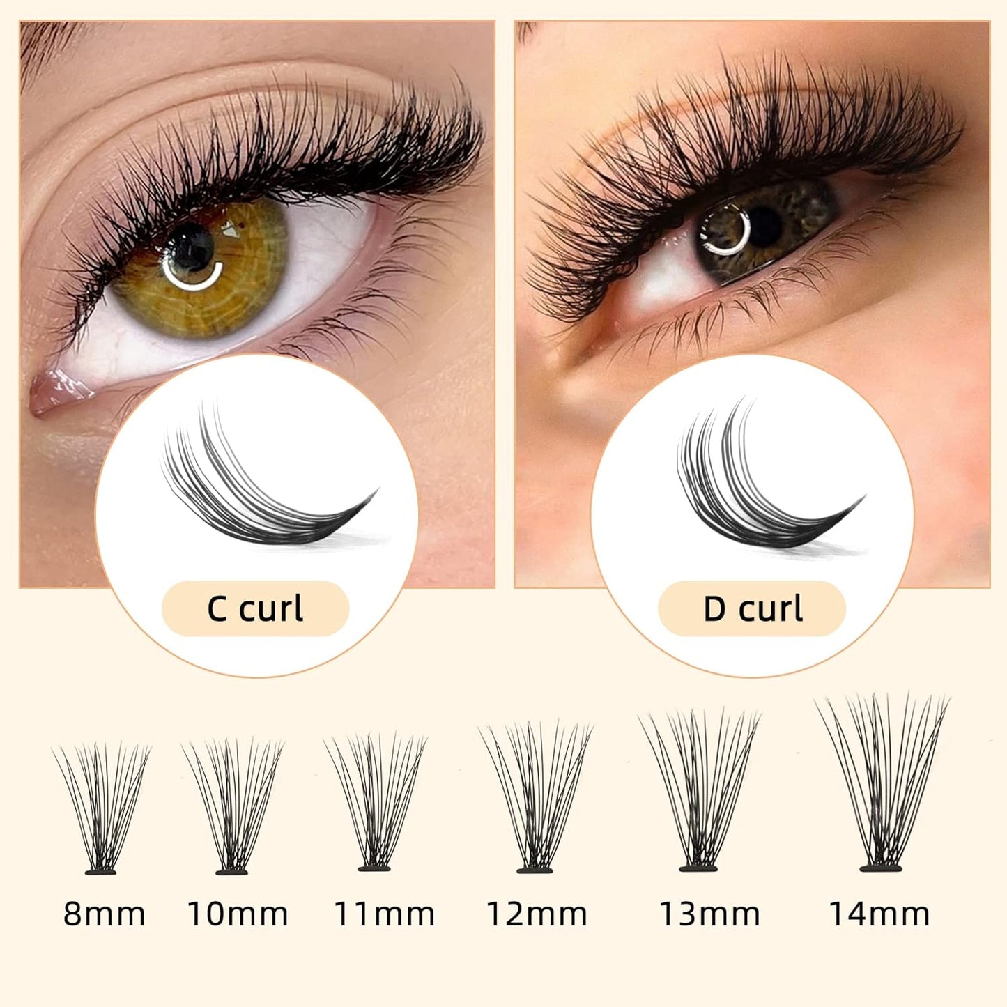 QUEWEL Lash Clusters 240Pcs Cluster Lashes 20D 0.07D Curl 15mm Individual Lashes Soft&Comfortable DIY Eyelash Extension at Home(20D 0.07D 15)