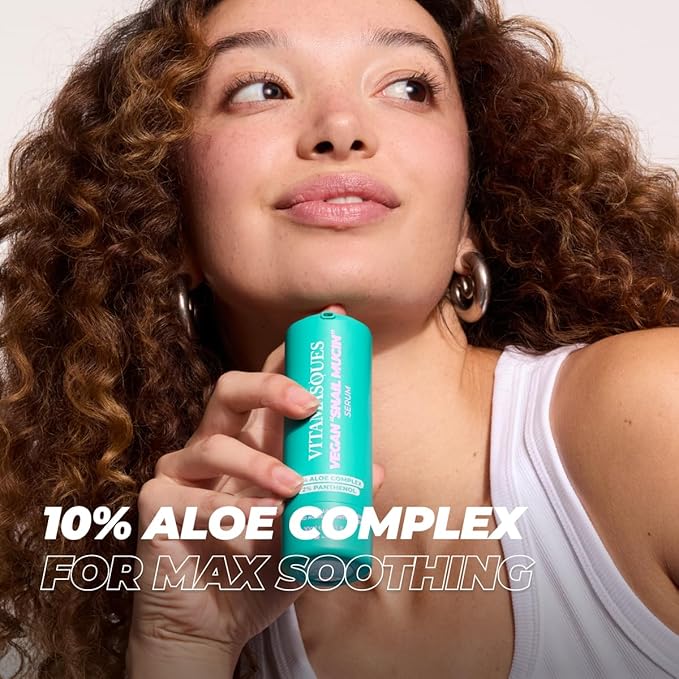 Vitamasques Vegan Snail Mucin Serum Moisturizer With Aloe Vera Complex Korean Skin Care- 1.01 fl. oz