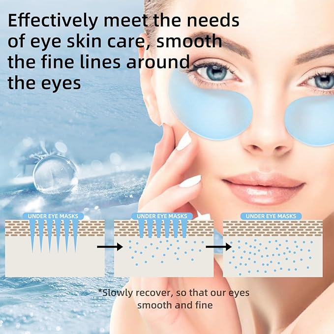 Under Eye Masks 60PCS – Retinol & Collagen Eye Patches for Dark Circles and Puffiness, Hydrating Cooling Under Eye Pads for Women & Men, Skin-Firming Gel Patches for All Skin Types (1PC)