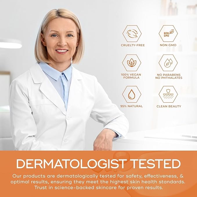 Vitamin C Serum + Moisturizer Skin Care Set - Dermatologist Tested - with Collagen to Brighten & Even Skin Tone - Anti-Aging & Acne Scar Treatment - Korean Skin Care - Clean Beauty, Cruelty-Free