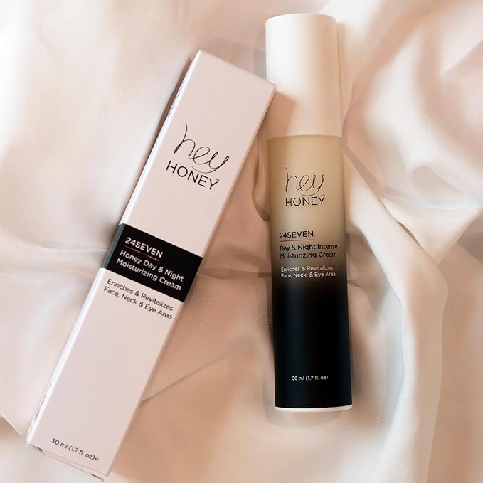 Hey Honey 24Seven Honey Day and Night Moisturizing Cream For Face, Neck & Eye Area | Rich Pro-Beautiful-Aging Intensely Hydrate and Reduce The Appearance Of Fine Lines and Wrinkles | 1.7 Oz
