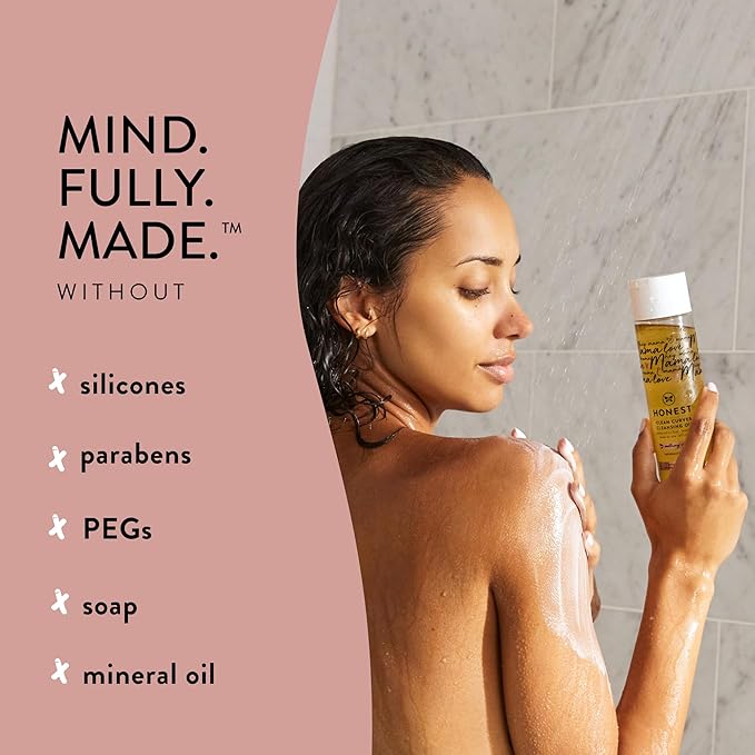 The Honest Company Honest Mama Clean Curves Cleansing Shower Oil | Naturally Derived, Soap Free | Avocado Oil, Vitamin E | 8 fl oz