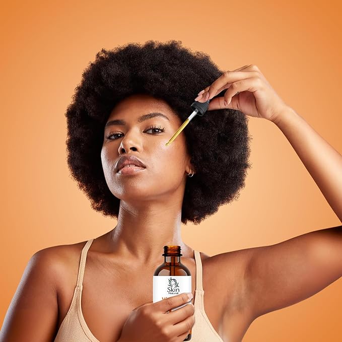 Skin Natural's Vitamin C Facial Serum - Anti-Aging, Brightening & Hydrating - Hyaluronic Acid, Retinol & Vit E - Fades Dark Spots - for All Skin Types, 2 Fl Oz