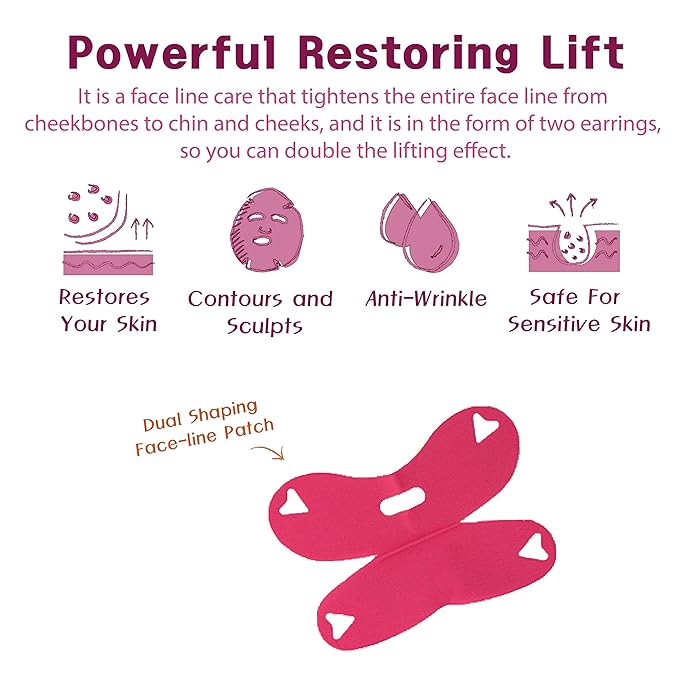 Purederm Dual Shaping Face-line Patch (5 Pack) - V Line Lifting Mask for Total Face-Line Care