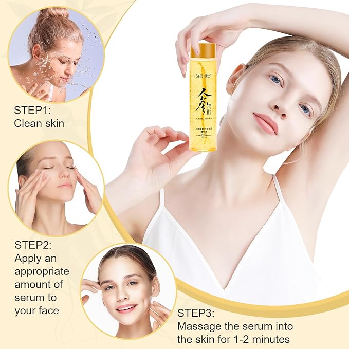 SUNDEER Ginseng Extract Liquid，Ginseng Polypeptide Anti-Ageing Essence，Ginseng Extract Anti-Wrinkle Original Serum Oil，Korean Red Ginseng Serum for Reduce Fine Lines, Moisturizing (2 Bottle)