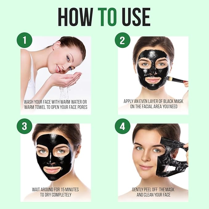 Blackhead Remover Mask - Charcoal Peel Off Nose Blackhead Remover, Pore Remover, Deep Cleansing for Face Nose Blackhead Pores Acne for All Skin Types