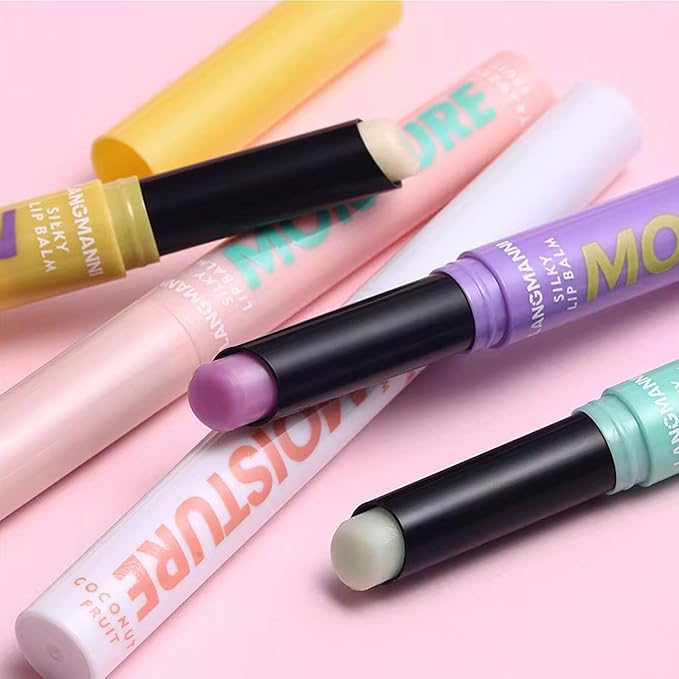 2 in 1 Moisturizing Tinted Lip Gloss Lip Balm Hydrating Glossy Hypoallergenic Natural Women Girls Teens Students Long Lasting Dry Lip Care Strawberries # 02