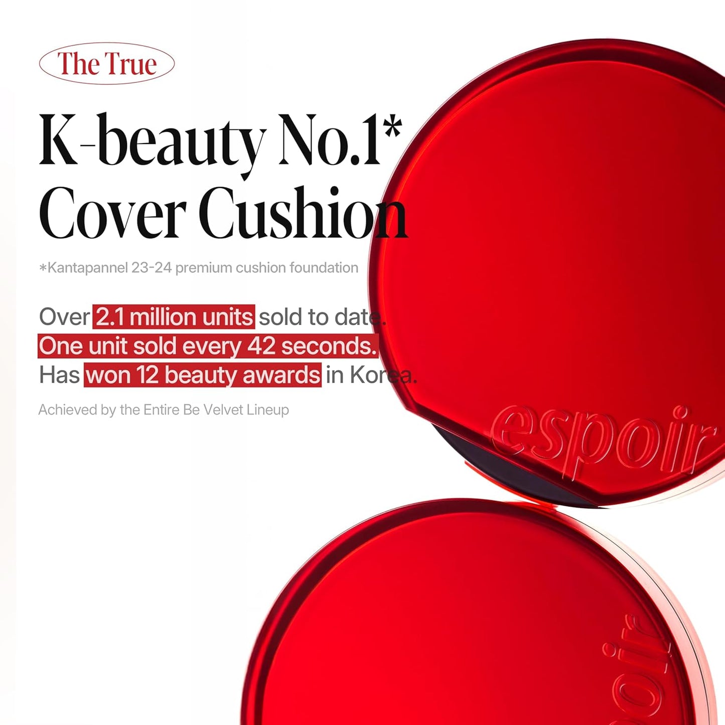 espoir [NEW] Be Velvet Cushion Foundation | Quick and Easy Coverage with Long-lasting Color by Zero Oxidation (#28 Ginger, 0.46 Ounce (Pack of 1))