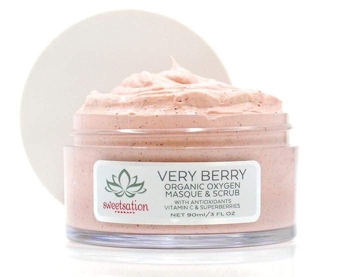 Sweetsation Therapy/Yunasence, Very Berry Oxygen Exfoliating Mask & Scrub w/Vitamin C, Enzymes & Superberries. Rejuvenating, Hydrating, Purifying.