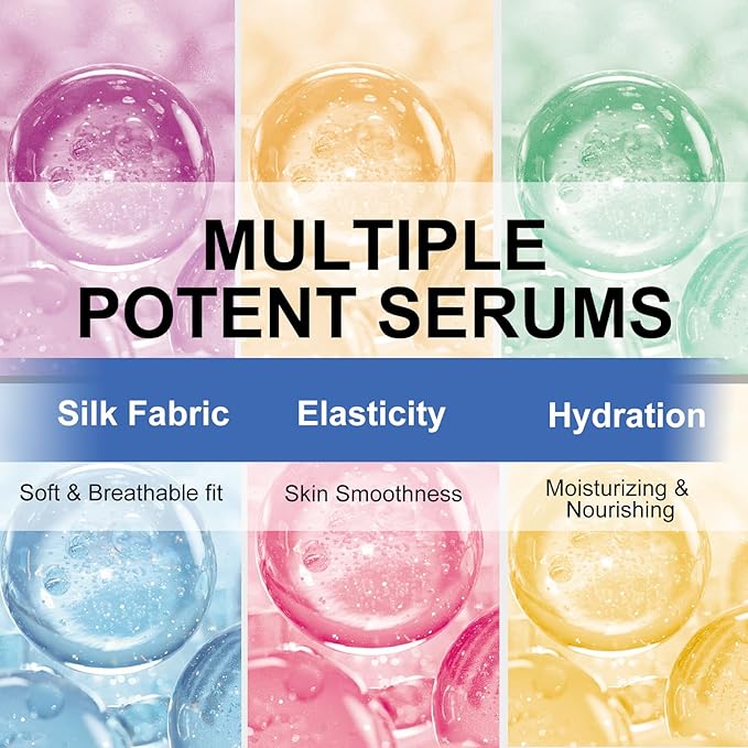 24 Pack Sheet Face Masks Skincare for All Skin Types, Gentle & Nourishing Skincare Face Masks, Suitable for Sensitive Skin, Bulk Facial Mask Set for Women & Face Spa